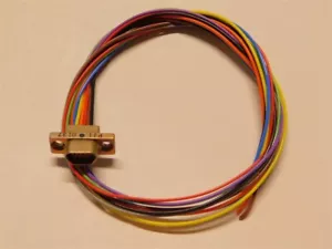 Amphenol 100RC09S-15 9P F/M Socket Metal Shell Micro D-Sub Connector 13" Leads - Picture 1 of 3