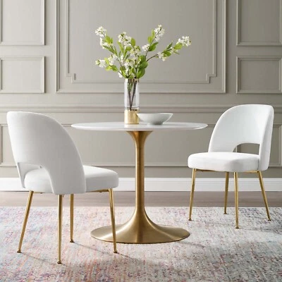 Juego de 2 sillas laterales de comedor Modway Rouse en blanco Foto 1 de 4