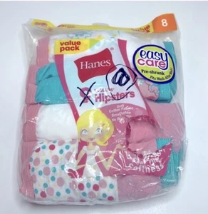 8 Pack Hanes Girl Hipsters Size 8 - Picture 1 of 3