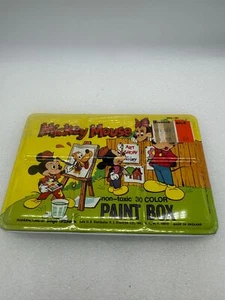 Vintage NOS Disney Mickey Mouse 30 Color Non Toxic Paint Box Tin  - Picture 1 of 10