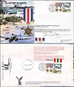 JS45/12FC Victory in Europe sign by Colonel Patrick Anthony Porteous VC. (P) - Picture 1 of 1