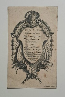 WATTEAU Jean-Antoine - "Titre dans une cartouche" - Photo 1/3