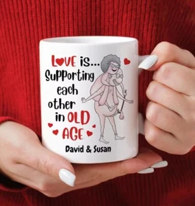 Funny Old Couple Mug, Personalized Mug Valentine Gift For Couple Husband Wife - Picture 1 of 2