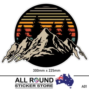 RV Motorhome Sticker Decal with Mountain and trees for Vehicles, 4x4, trailer - Picture 1 of 1