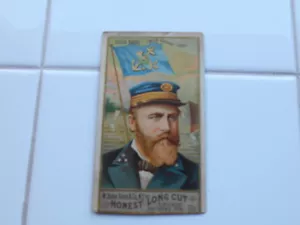 RARE Antique 1887 Duke Honest Long Cut Tobacco Card Sea Captains Julius Barre - Picture 1 of 1