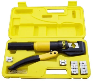 10 Ton Hydraulic Crimper with 8 Dies & Storage Case - Crimping Tool for Wire Lug - Picture 1 of 7