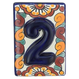 Mexican Tile House Numbers Address Numbers Ceramic House Number Talavera # 2 - Picture 1 of 2