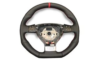 LENKRAD VW GOLF 5 GTI NAPPA/PERFO 12UHR NAHTFARBE ROT NEU BEZIEHEN SPORTLENKRAD - Bild 1 von 9