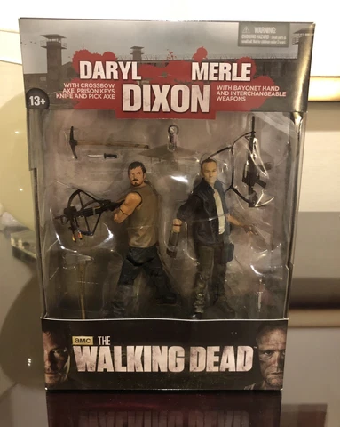 DARYL & MERLE DIXON Figure 2-Pack The Walking Dead, MCFARLANE, NEW Cover