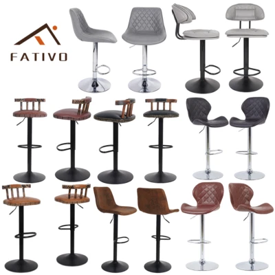 Barhocker 2er Set mit Lehne Barstühle Kunstleder für Bar Küche Bistro Tresen  - Bild 1 von 3