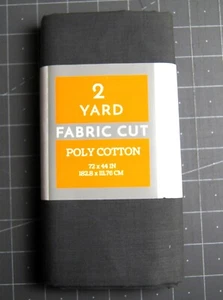 2 Yards Solid Gray Poly Cotton Fabric 72" X 44" - Picture 1 of 2