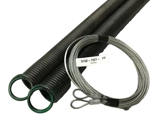 27-48-120lbs 8' Green Extension Spring Safety Cables Double Loop End Garage Door - Picture 1 of 3