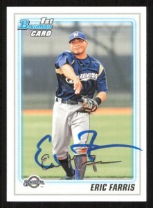 ERIC FARRIS Autograph Baseball card auto MILWAUKEE BREWERS