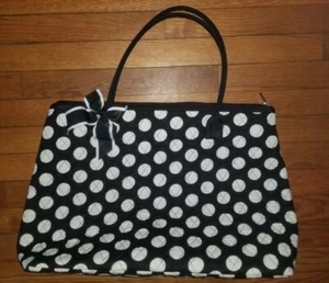 Belvah Black & White Polka Dot Weekend Overnight Bag Cierre con cremallera - Imagen 1 de 8