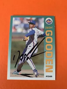 Dwight “Doc” Gooden Signed Autograph 1992 Fleer Baseball Card #505 New York Mets - Picture 1 of 2