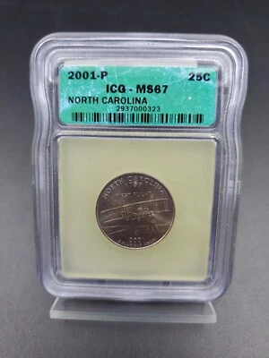2001 P North Carolina State Quarter Coin ICG MS67 Gem BU Uncirculated #2 - Image 1 of 2
