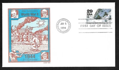 #2838j 29c WWII-1944: Bastogne/Battle of the Bulge -Dec. -Gamm FDC - Image 1 of 2
