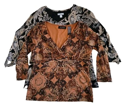 Lot Of (2) Women’s Shirts axcess And Croft&Barrow Floral Size M , Pre-owned Foto 1 de 4