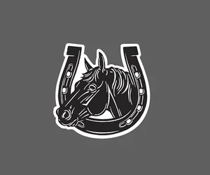 Horse Sticker Horseshoe Waterproof NEW - Picture 1 of 3