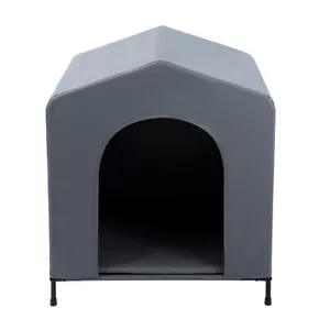 Paws & Claws 102x93cm Elevated Pet/Dog House/Kennel Tent w/ Cushion Large Grey - Picture 1 of 8