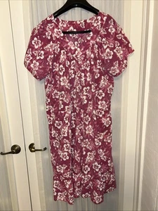 Only Necessities Dress Women's Pink Moo Moo Hawaiian Print Size XL - Picture 1 of 4