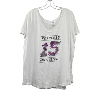 Camiseta gráfica B Active para mujer ligera cuello en V blanca/multitalla 22/24 - Imagen 1 de 8