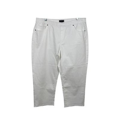 Pantalones capri Susan Graver para mujer blancos elásticos denim talla 16 cintura elástica Foto 1 de 4