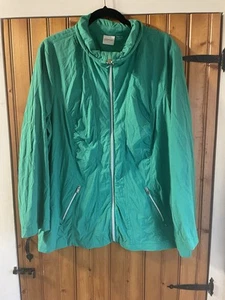 Giacca a vento Zenergy donna taglia 4 verde zip Chicos tasche leggere - Foto 1 di 5