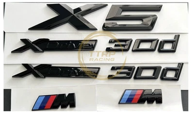 BMW X5 30d x2 Badges In Gloss Black + M Badges Genuine Sizing Fit! - Image 1 of 4