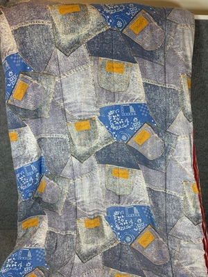 WRANGLER saco de dormir rodeio década de 1970 jeans country western denim falso AZUL RARO - Imagem 1 de 4