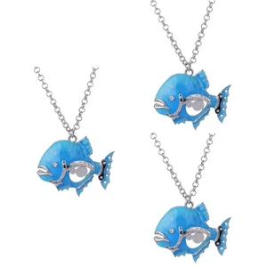 3 stücke Dreidimensionale farbige Ausrüstung Fisch Halskette Legierung - Picture 1 of 12