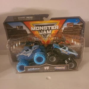 Spin Master Monster Jam Series 28 Megalodon Vs Hooked Combo 2 Monster Trucks Toy - Picture 1 of 2