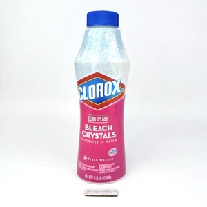 Clorox Bleach Crystals Fresh Meadow Scent Zero Splash Pink Bottle 80% FULL - Picture 1 of 11