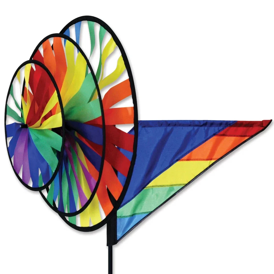 Premier Kites - Triple Spinner (rainbow) Wind Garden Decoration