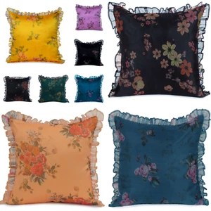 Cushion Cover Satin Pillow Case Throw Sofa Home Decor Square Pillows Organza - Picture 1 of 55