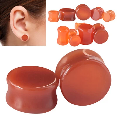 一对天然石材耳塞隧道鞍耳规双喇叭身体穿孔 — 第 1/4 张图片