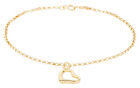 Armband 375 Gold Herz-Charm Ankerkette Wei&#223;gold Ros&#233;gold 18 cm Armkette Echtgold