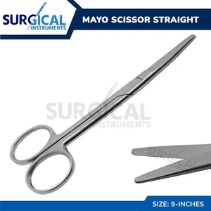 Mayo Dissecting Scissors 9" Straight Stainless Steel German Grade - Afbeelding 1 van 3