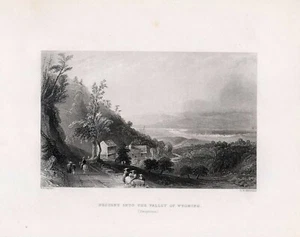 DESCENT INTO THE VALLEY OF WYOMING, Pennsylvania, WH Bartlett 1838, original - Picture 1 of 1