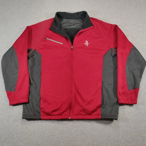 Houston Rockets Jacket Adult X-Large Red Insulated Zip Up Embroidered Logo NBA Cover