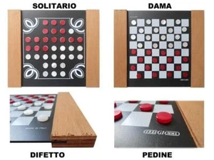 2 GIOCHI IN 1 SOLITARIO + DAMA GIOCO PEG SOLITARIE GAMES ERRE GI EMME MILANO PED - Imagen 1 de 1