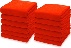 *12-PACK* kimteny 13 in. x 28 in. Super-Absorbent Kitchen Dish Towels in Red - Picture 1 of 6