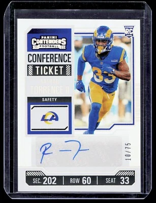 2023 Panini Contenders Rashad Torrence Variation Conference Ticket RC Auto /75 - Image 1 of 2