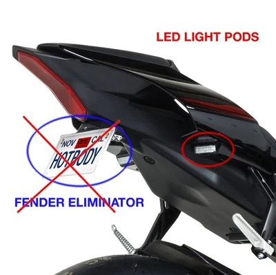 Yamaha R1 Hotbodies ABS Hotbodies 2015-2023 luces de giro trasero vainas señales negro 2016 Foto 1 de 4