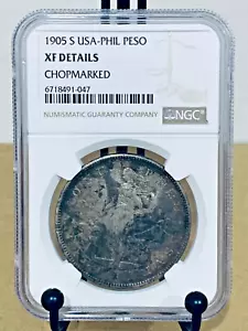 1905-S USA-Philippine Peso NGC XF Details CHOPMARKED #6718491-047 - Picture 1 of 2