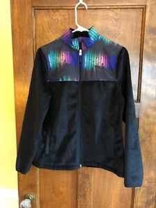 Fila S NWT Black Full Zip Furry Fleece Women's Workout Athletic Track Jacket - Picture 1 of 7