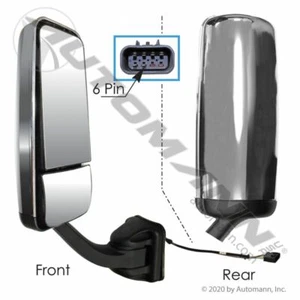 Aftermarket Mirror Assy LH Heated Chrome Freightliner Cascadia - Picture 1 of 1