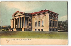 Holyoke, Massachusetts PUBLIC LIBRARY - 1911 Postcard - Picture 1 of 2
