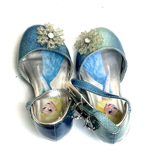 Disney Frozen Elsa Girls Dress Shoes Heels Toddler Snowflake Sz 9 - Picture 1 of 9