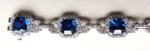 Ancien Bracelet OR massif 14 k + saphir gold necklace Art Deco - Picture 1 of 6